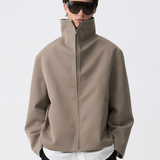 FUNNEL JACKET in muted beige