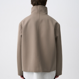 FUNNEL JACKET in muted beige