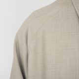 RON Zip Jacket in Soft Marl Beige Ultra-Fine Wool (Machine Washable)