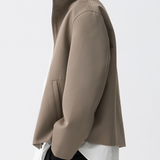 FUNNEL JACKET in muted beige