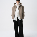 FUNNEL JACKET in muted beige