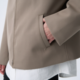 FUNNEL JACKET in muted beige