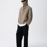 FUNNEL JACKET in muted beige