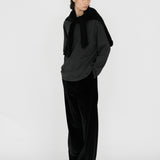 HAYES Cashmere Knit L/S Tee in Charcoal Marl