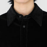 DAVID L/S Shirt in Piano Black Cotton Corduroy
