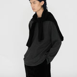 HAYES Cashmere Knit L/S Tee in Charcoal Marl