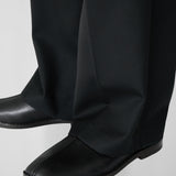ELIJAH Elastic Waist Relaxed Trouser in Black Wool (Machine Washable)