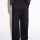TAILORED HEAVY COTTON TWILL TROUSERS in ash black