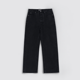 WIDE LEG JEANS in black italian chain twill denim