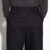 TAILORED HEAVY COTTON TWILL TROUSERS in ash black