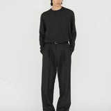 HAYES Cashmere Knit L/S Tee in Charcoal Marl