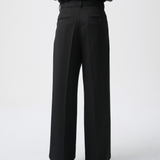 DOUBLE PLEATED TROUSERS in piano black