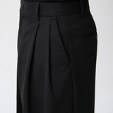 DOUBLE PLEATED TROUSERS in piano black