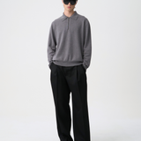 DOUBLE PLEATED TROUSERS in piano black