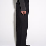 TAILORED HEAVY COTTON TWILL TROUSERS in ash black
