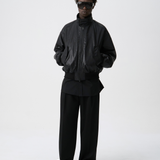 DOUBLE PLEATED TROUSERS in piano black