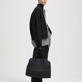 MILES High Neck Cropped Zip Sweater in Black Melange