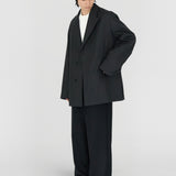 PHIL Tailored Oversized Blazer in Charcoal Marl Grey Wool