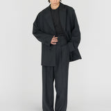 PHIL Tailored Oversized Blazer in Charcoal Marl Grey Wool