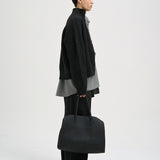 MILES High Neck Cropped Zip Sweater in Black Melange