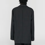 PHIL Tailored Oversized Blazer in Charcoal Marl Grey Wool