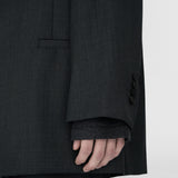 PHIL Tailored Oversized Blazer in Charcoal Marl Grey Wool