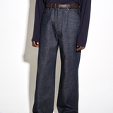 RELAXED STRAIGHT JEANS in raw indigo cotton denim