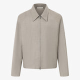 RON Zip Jacket in Soft Marl Beige Ultra-Fine Wool (Machine Washable)