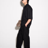 TAILORED HEAVY COTTON TWILL TROUSERS in ash black