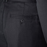 WIDE DOUBLE PLEATED TROUSERS in charcoal melange