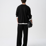 RELAXED L/S SILK TEE in black