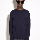 SOFT L/S TEE in fine navy marl