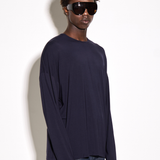 SOFT L/S TEE in fine navy marl