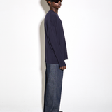 SOFT L/S TEE in fine navy marl