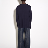SOFT L/S TEE in fine navy marl