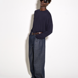 SOFT L/S TEE in fine navy marl
