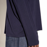 SOFT L/S TEE in fine navy marl