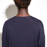 SOFT L/S TEE in fine navy marl