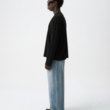 RELAXED L/S SILK TEE in black