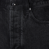 WIDE LEG JEANS in black italian chain twill denim
