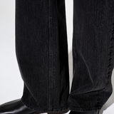 WIDE LEG JEANS in black italian chain twill denim