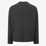 HAYES Cashmere Knit L/S Tee in Charcoal Marl