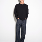 SOFT L/S TEE in fine black marl