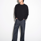 SOFT L/S TEE in fine black marl