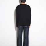 SOFT L/S TEE in fine black marl