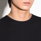 SOFT L/S TEE in fine black marl