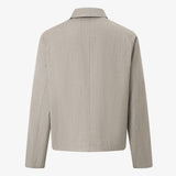 RON Zip Jacket in Soft Marl Beige Ultra-Fine Wool (Machine Washable)