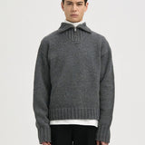 EASON Quarter Zip Sweater in Graphite