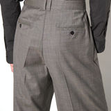 DEEP PLEATED TROUSERS in taupe melange