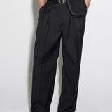 DEEP PLEATED TROUSERS in black